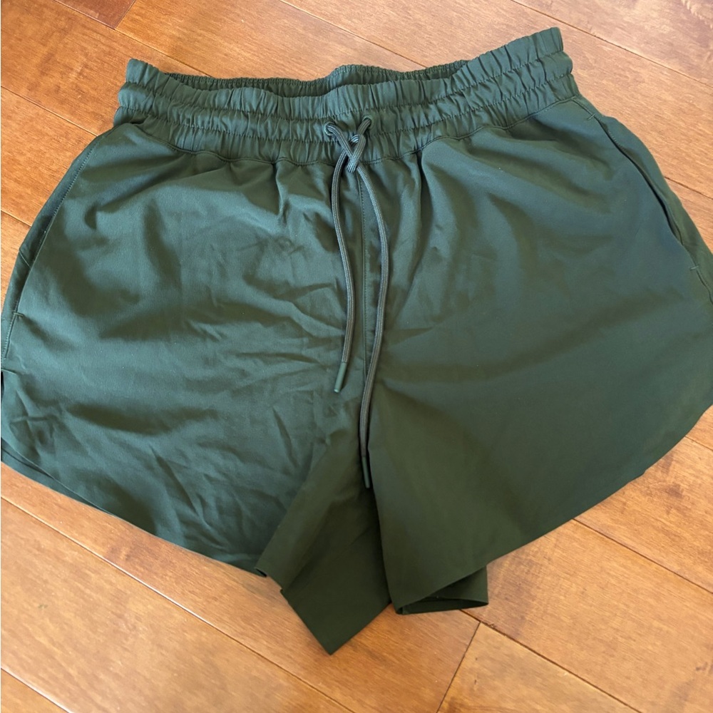 Athleta Women’s Running Shorts‎ XS Olive Drawstring High Rise Active Gym Workout